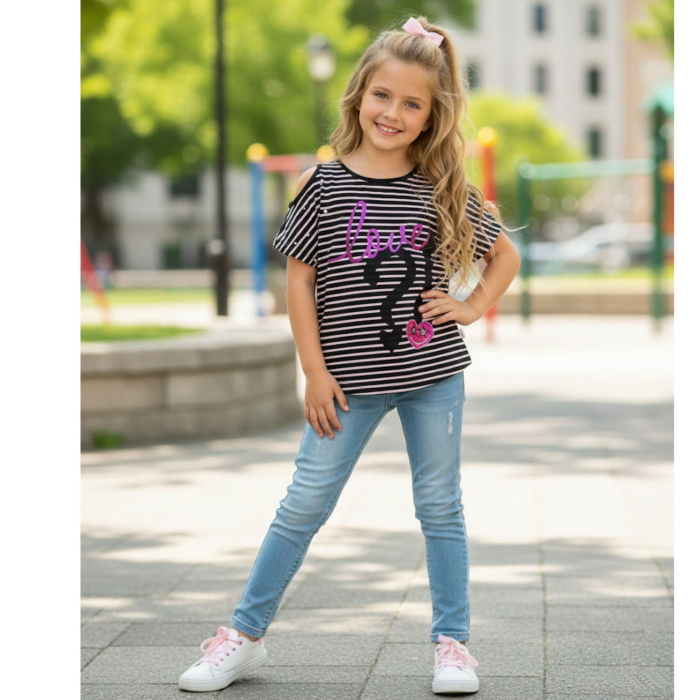 striped cold shoulder love top striped cold shoulder love top