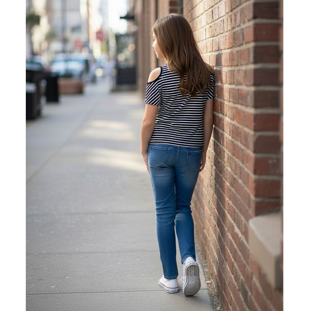 striped cold shoulder love top striped cold shoulder love top