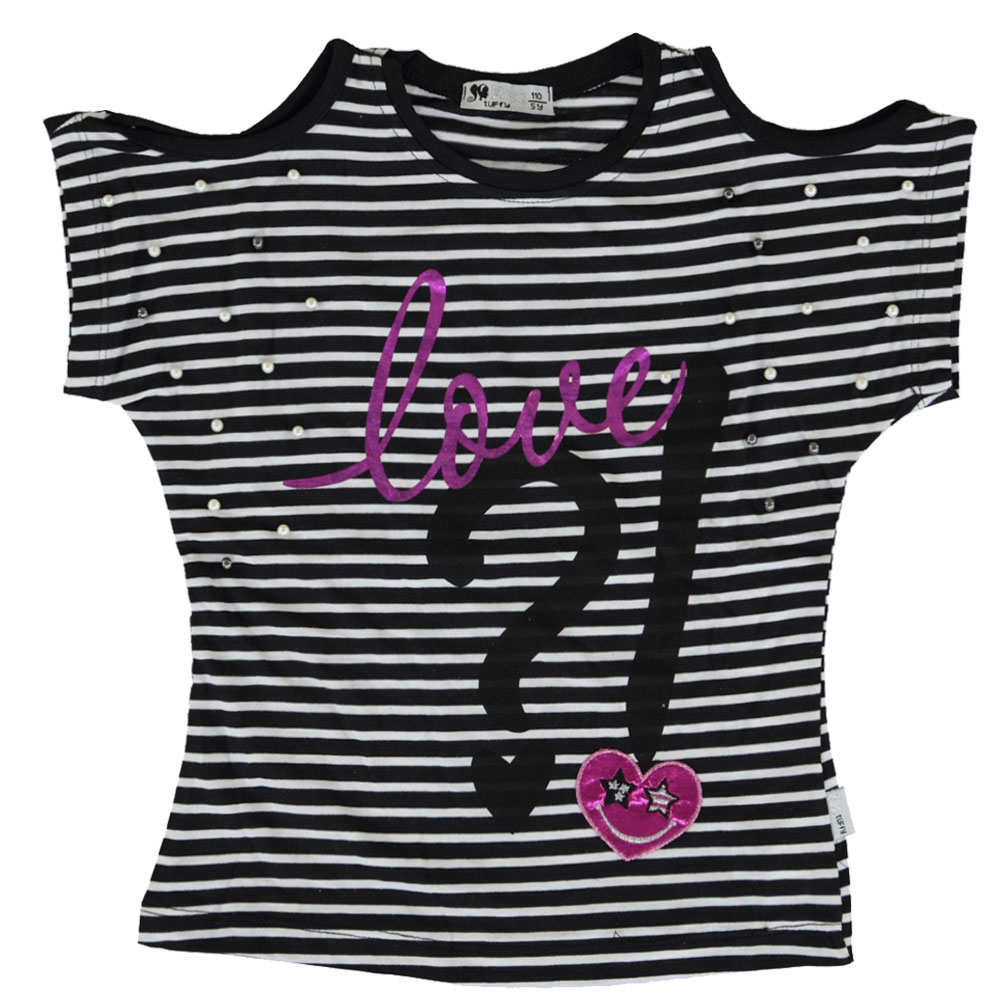 striped cold shoulder love top striped cold shoulder love top