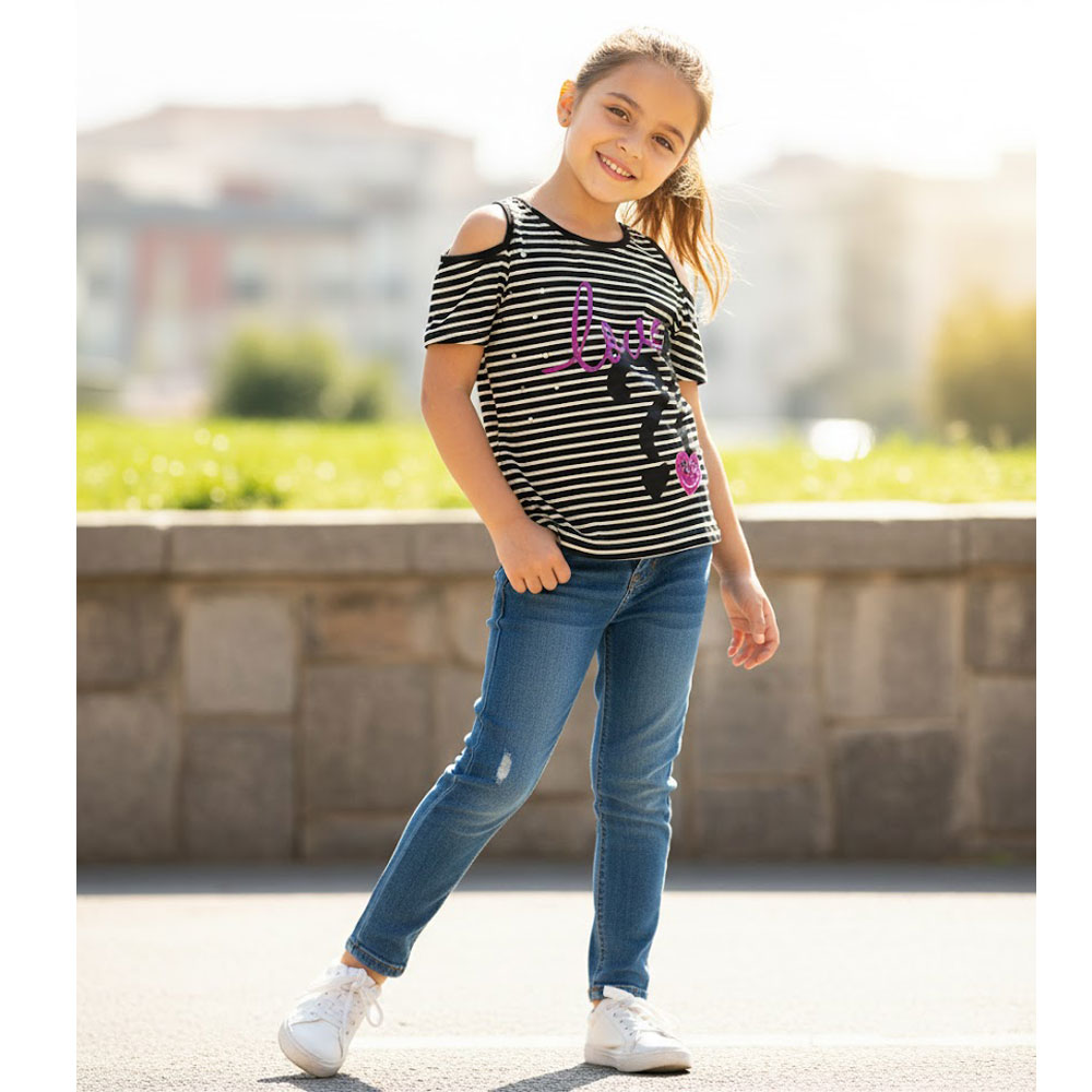 striped cold shoulder love top striped cold shoulder love top