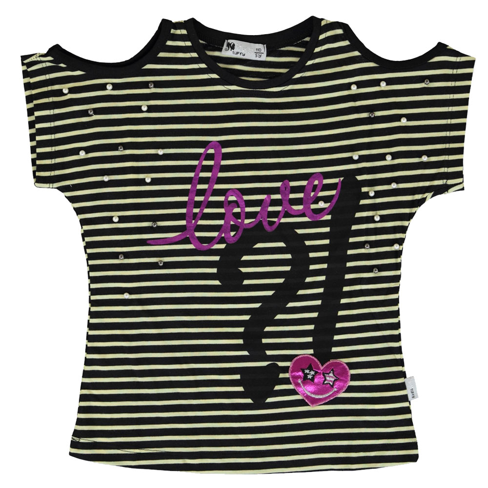 striped cold shoulder love top striped cold shoulder love top