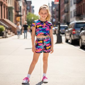 camouflage crop top & shorts set