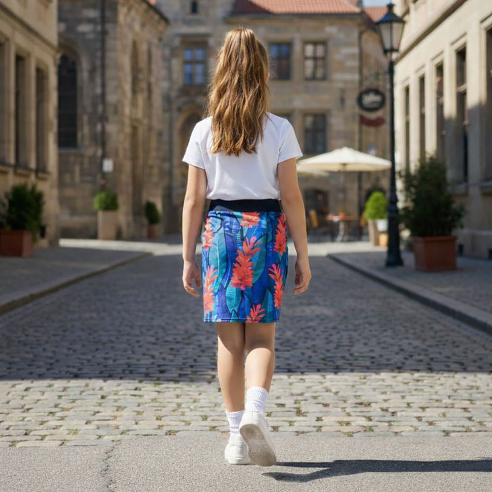 tropical print midi skirt tropical print midi skirt