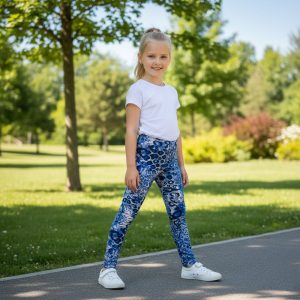 blue leopard print legging