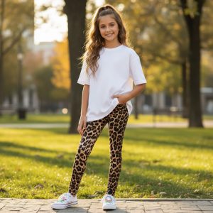 brown leopard print legging