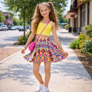 aztec print skater skirt