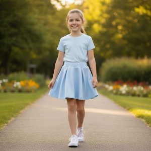 plain textured skater skirt