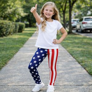 usa flag print legging
