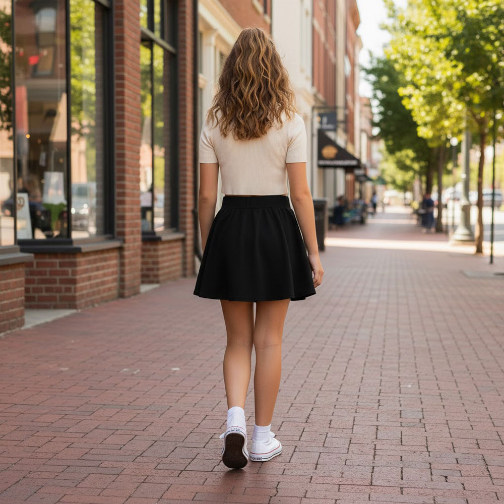 plain flared skater skirt plain flared skater skirt