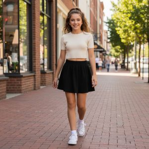 plain flared skater skirt