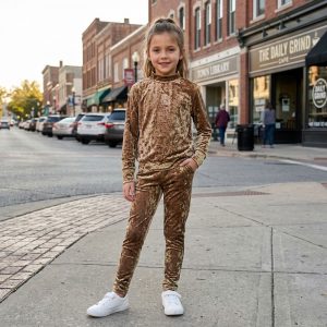 kids velvet tracksuit