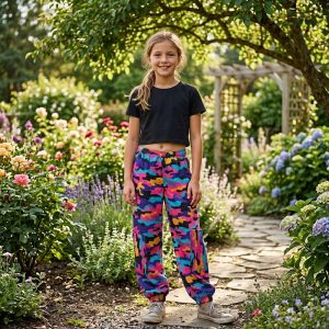 multicolored camouflage jogger
