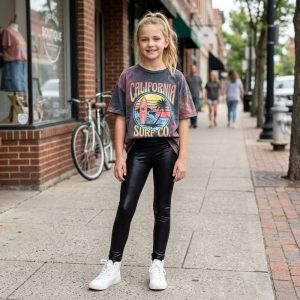 kids wetlook legging f1